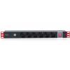 Multipresa per rack 19'' 6 posti con interruttore e 2 prese USB 1 U