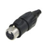 XLR 5p. Connector Female TOP Contatti dorati, alloggiamento in acciaio nero