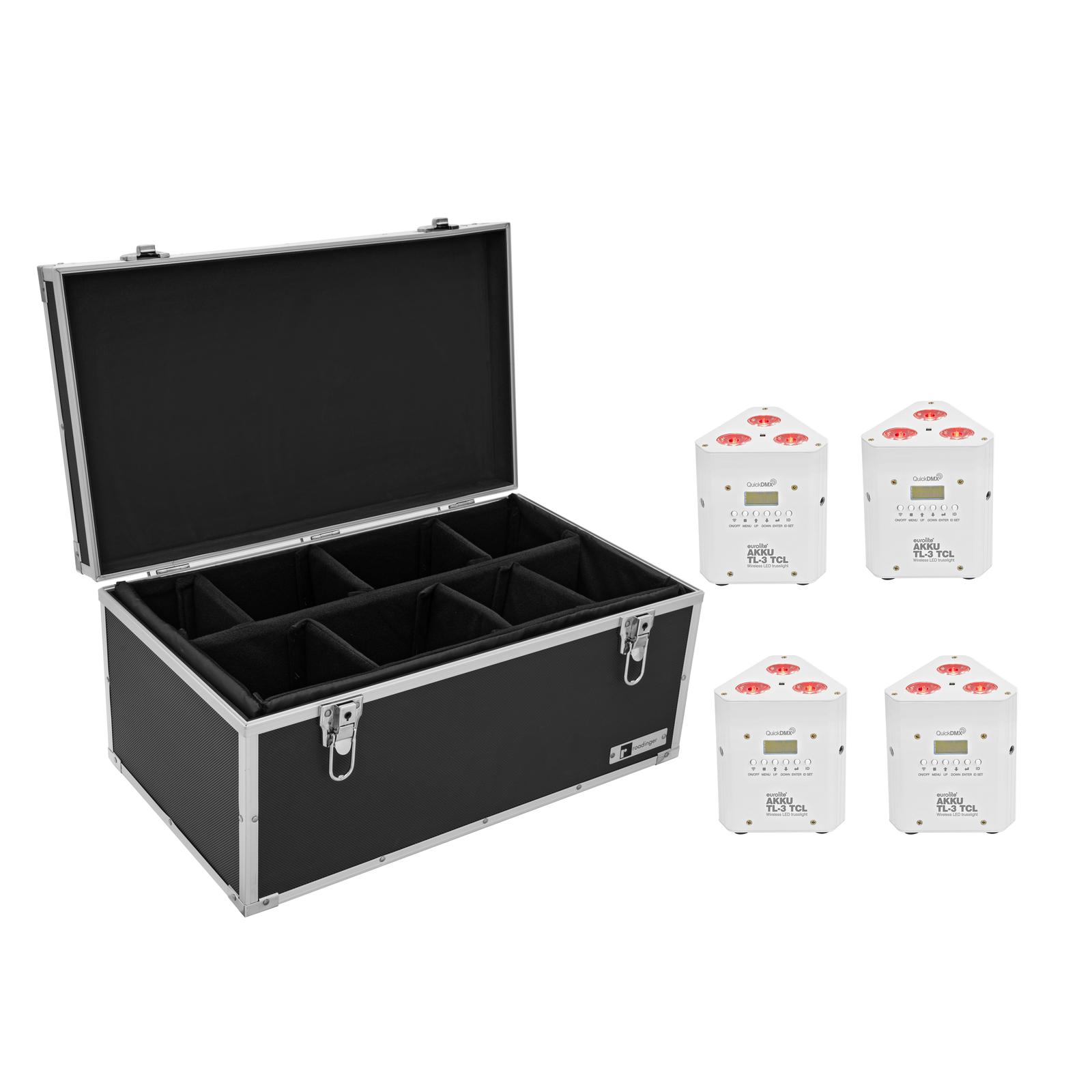 EUROLITE Set 4x AKKU TL-3 TCL white + Case TDV-1