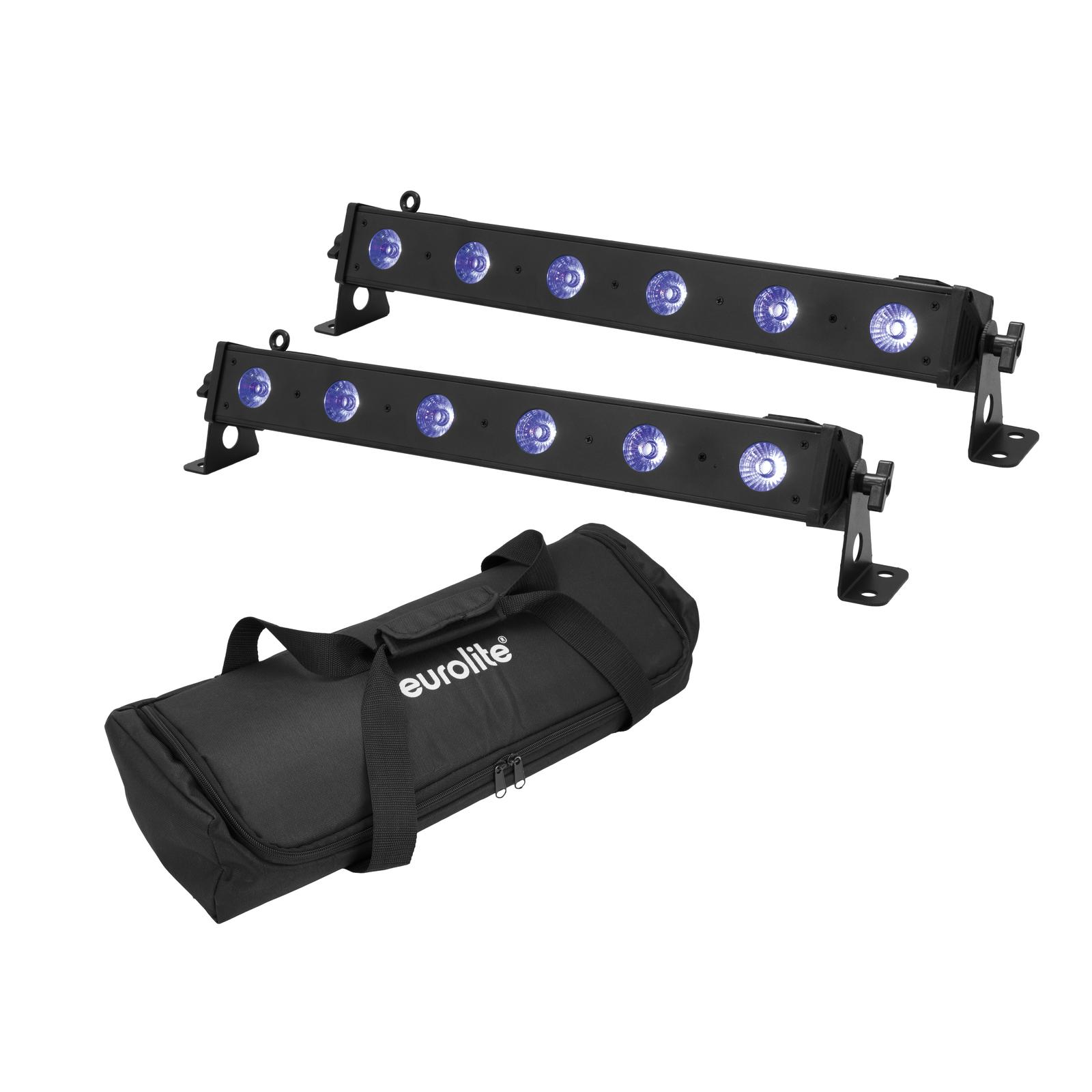 EUROLITE Set 2x LED BAR-6 QCL RGB+UV Bar + Soft-Bag