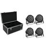 EUROLITE Set 4x LED SLS-180 RGB 18x1W Floor + Case TDV-1