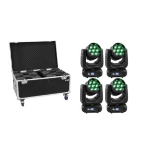 EUROLITE Set 4x LED TMH-X7 Wash Zoom + Case