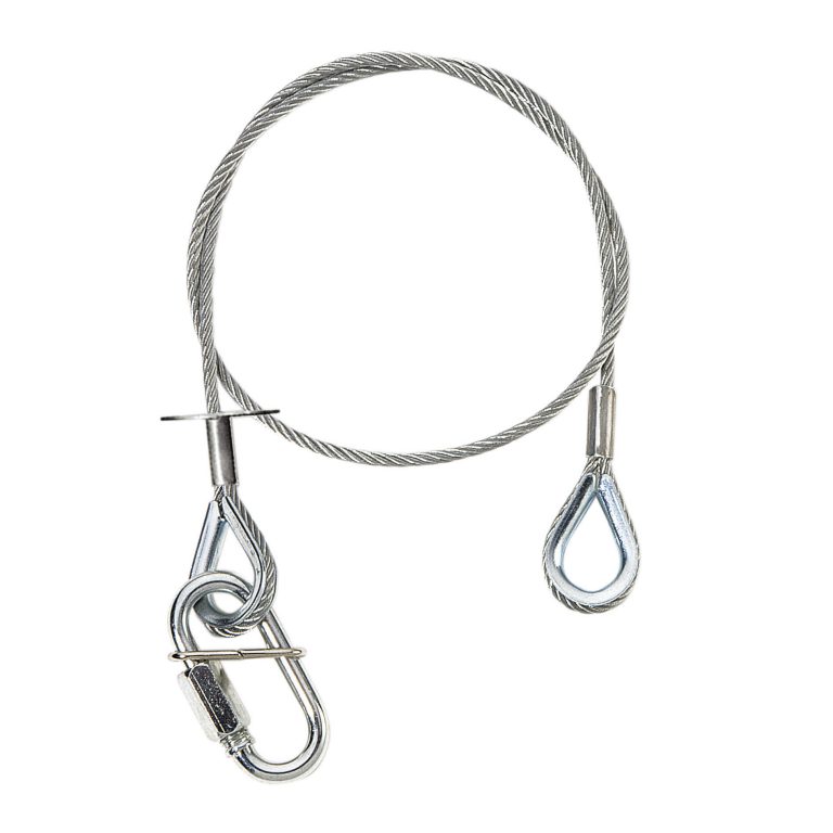 Adam Hall Accessories S 37060 P - corda di sicurezza argento 3 mm, 0,6 m, ditale su entrambi i lati, fino a 5 kg, argento