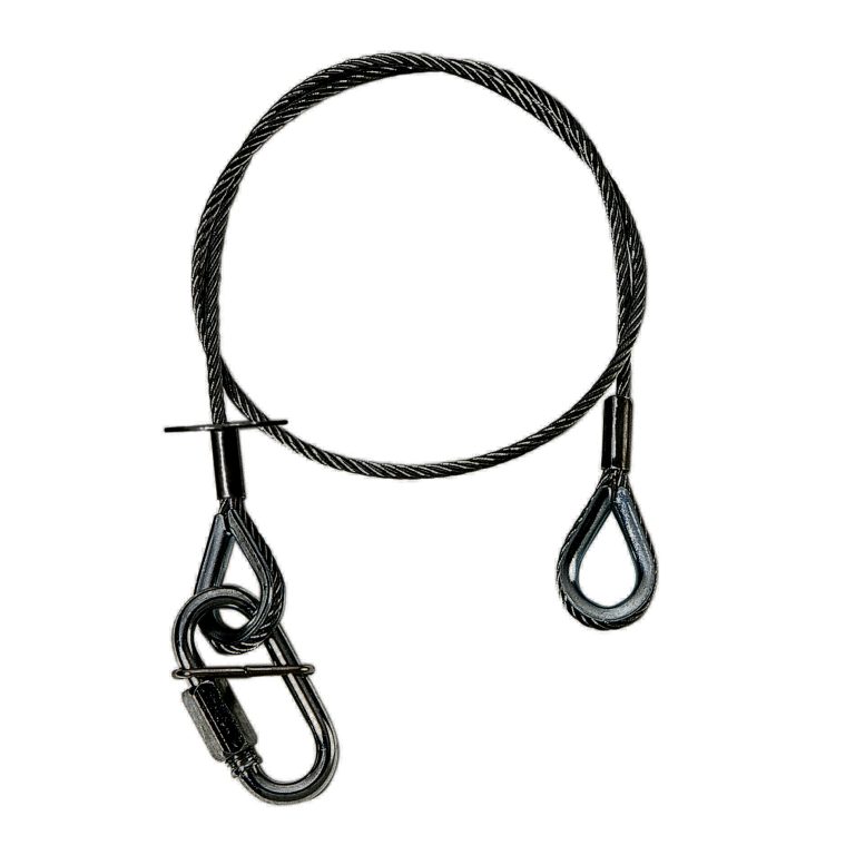 Adam Hall Accessories S 37062 P - corda di sicurezza 3 mm, 0,6m, ditale su entrambi i lati, fino a 5 kg, nero