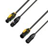 Adam Hall Cables 8101 PSDP 0300 N - Cavo DMX e cavo di alimentazione PowerCon True in e XLR femmina su PowerCon out e XLR maschio 3 m