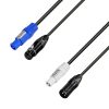 Adam Hall Cables 8101 PSDT 0150 N - Cavo di alimentazione e DMX PowerCon in e XLR femmina su PowerCon out e XLR maschio 1,5 m