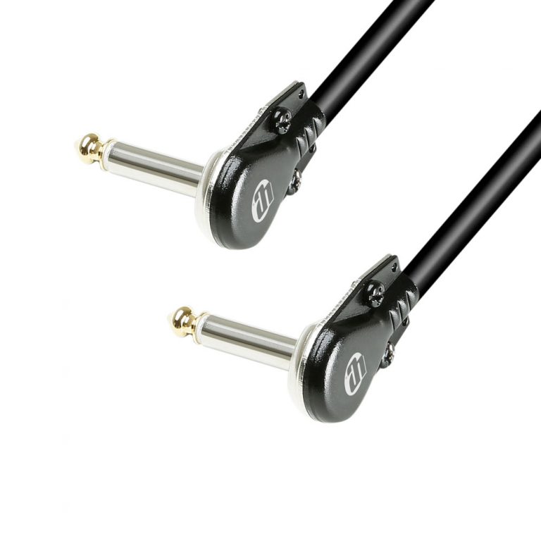 Adam Hall Cables K 4 IRR 0030 FL - Cavo strumenti con connettori angolari mono ultrapiatti da 6,35 mm 30 cm