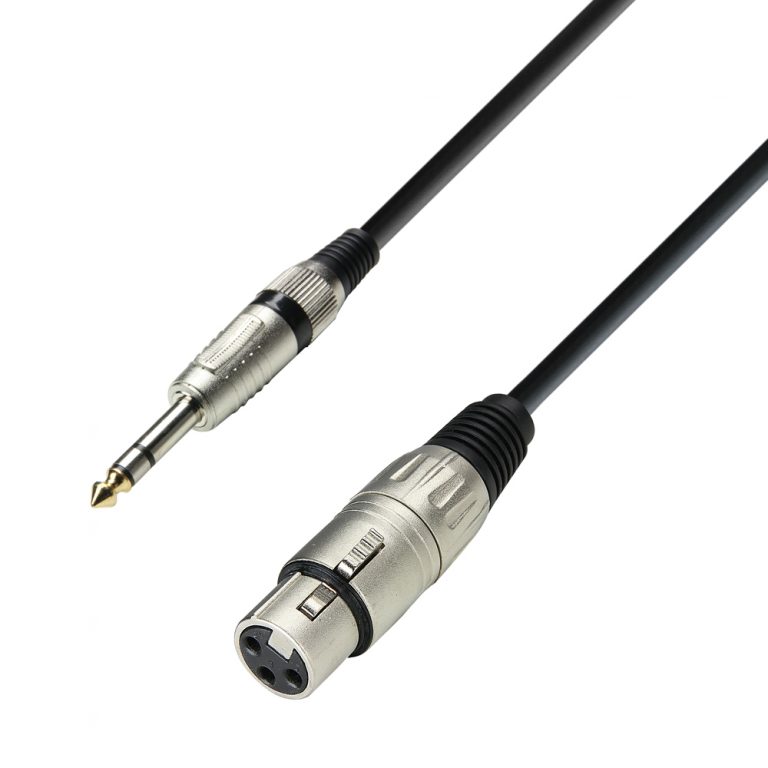 Adam Hall Cables K3 BFV 0100 - Cavo Microfono XLR femmina a Jack stereo da 6,3 mm 1 m