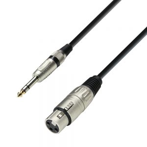 Adam Hall Cables K3 BFV 0300 - Cavo Microfono XLR femmina a Jack stereo da 6,3 mm 3 m