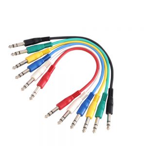 Adam Hall Cables K3 BVV 0030 SET - Set cavo patch composto da 6 cavi jack stereo da 6,3 mm a jack stereo da 6,3 mm 0,3 m