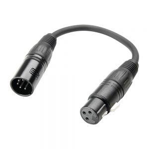 Adam Hall Cables K3 DGF 0020 - Adattatore DMX XLR maschio 5 poli a XLR femmina 3 poli 0,2 m