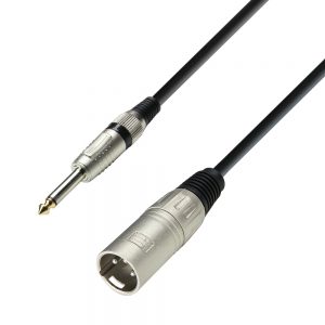 Adam Hall Cables K3 MMP 0100 - Cavo Microfono XLR maschio a Jack mono da 6,3 mm 1 m