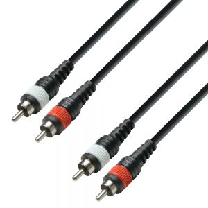 Adam Hall Cables K3 TCC 0300 M - Cavo audio rivestito 2 x connettore RCA a 2 x connettore RCA, 3 m