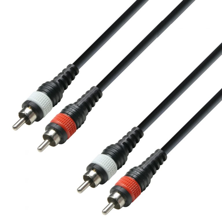 Adam Hall Cables K3 TCC 0600 M - Cavo audio rivestito 2 x connettore RCA a 2 x connettore RCA, 6 m