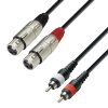 Adam Hall Cables K3 TFC 0100 - Cavo audio stampato 2 x RCA maschio a 2 x XLR femmina, 1 m