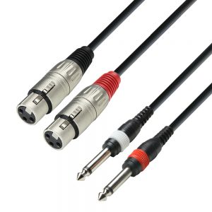 Adam Hall Cables K3 TFP 0300 - Cavo 2 x presa XLR a 2 x connettore jack mono da 6,3 mm, 3 m