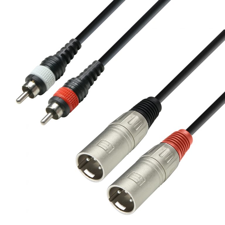 Adam Hall Cables K3 TMC 0100 - Cavo audio rivestito 2 x connettore RCA a 2 x connettore XLR, 1 m