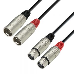 Adam Hall Cables K3 TMF 0300 - Cavo audio 2 x connettore XLR a 2 x presa XLR, 3 m