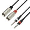 Adam Hall Cables K3 TMP 0100 - Cavo audio 2 x connettore XLR a 2 x connettore jack mono da 6,3 mm, 1 m