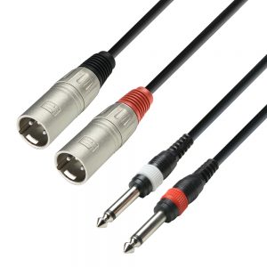 Adam Hall Cables K3 TMP 0100 - Cavo audio 2 x connettore XLR a 2 x connettore jack mono da 6,3 mm, 1 m