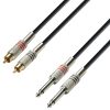 Adam Hall Cables K3 TPC 0100 - Cavo audio 2 x RCA maschio a 2 x jack mono da 6,3 mm 1 m