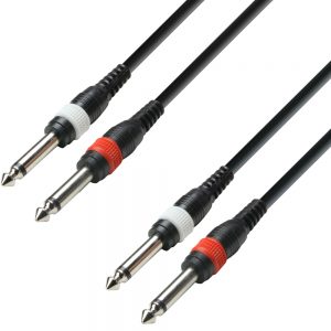 Adam Hall Cables K3 TPP 0100 - Cavo Audio 2 x Jack mono da 6,3 mm a 2 x Jack mono da 6,3 mm 1 m