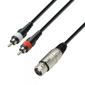 Adam Hall Cables K3 YFCC 0300 - Cavo audio presa XLR a 2 x connettore RCA, 3 m