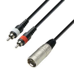 Adam Hall Cables K3 YMCC 0100 - Cavo audio connettore XLR a 2 x connettore RCA, 1 m