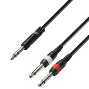 Adam Hall Cables K3 YVPP 0100 - Cavo Audio Jack stereo da 6,3 mm a 2 x Jack mono da 6,3 mm 1 m