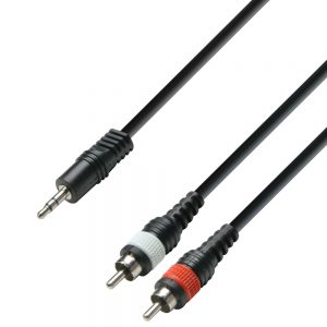 Adam Hall Cables K3 YWCC 0600 - Cavo Audio Jack stereo da 3,5 mm a 2 x RCA maschio 6 m