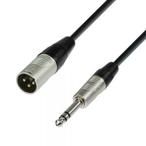 Adam Hall Cables K4 BMV 0030 - Cavo microfono REAN XLR maschio a jack stereo da 6,3 mm 0,3 m