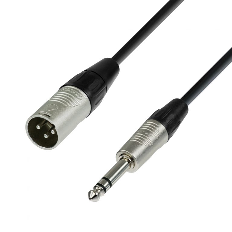 Adam Hall Cables K4 BMV 0060 - Cavo microfono REAN XLR maschio a jack stereo da 6,3 mm 0,6 m