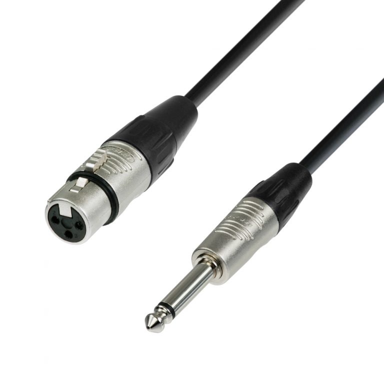 Adam Hall Cables K4 MFP 0600 - Cavo microfono REAN XLR femmina a jack mono da 6,3 mm 6 m