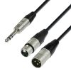 Adam Hall Cables K4 YVMF 0300 - Cavo audio REAN jack stereo da 6,3 mm a 1 x XLR maschio e 1 x XLR femmina 3 m