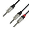 Adam Hall Cables K4 YVPP 0090 - Cavo audio REAN jack stereo da 6,3 mm a 2 x jack mono da 6,3 mm 0,9 m