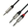 Adam Hall Cables K4 YWPP 0090 - Cavo audio REAN jack stereo da 3,5 mm a 2 x jack mono da 6,3 mm 0,9 m