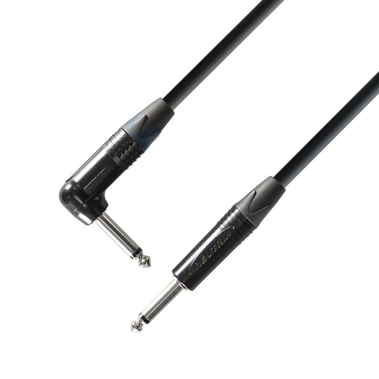 Adam Hall Cables K5 IRP 0300 - Cavo Strumenti Neutrik Jack mono da 6,3 mm a Jack Angolare mono da 6,3 mm 3 m