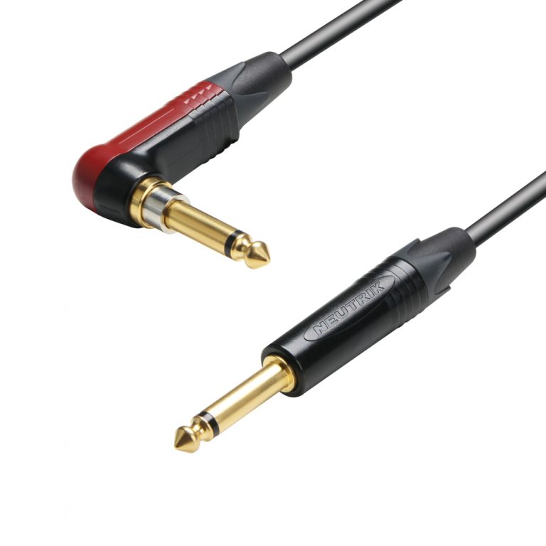 Adam Hall Cables K5 IRP 0300 SP - Cavo strumenti Neutrik silentPLUG jack angolare mono da 6,3 mm a jack mono da 6,3 mm 3 m