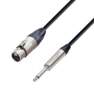 Adam Hall Cables K5 MFP 1000 - Cavo Microfono Neutrik XLR femmina a Jack mono da 6,3 mm 10 m