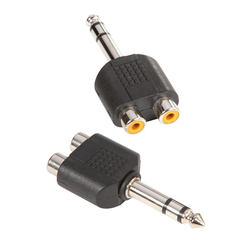 Adam Hall Connectors 7549 - Connettore a Y 2 x mono RCA femmina a Jack stereo maschio da 6,3 mm