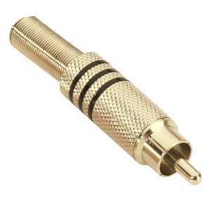 Adam Hall Connectors 7623 BLK - Connettore RCA dorato nero