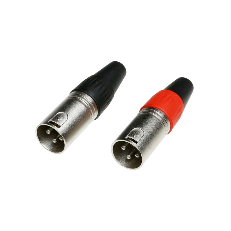 Adam Hall Connectors 7906 - Connettore XLR a 3 pin maschio, rosso / nero Coppia