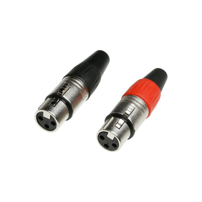 Adam Hall Connectors 7907 - Connettore XLR a 3 pin femminile, rosso / nero Coppia