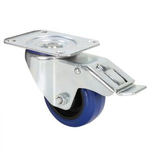 Adam Hall Hardware 372091 - Ruota Orientabile 80 mm con Ruota blu e Fermo