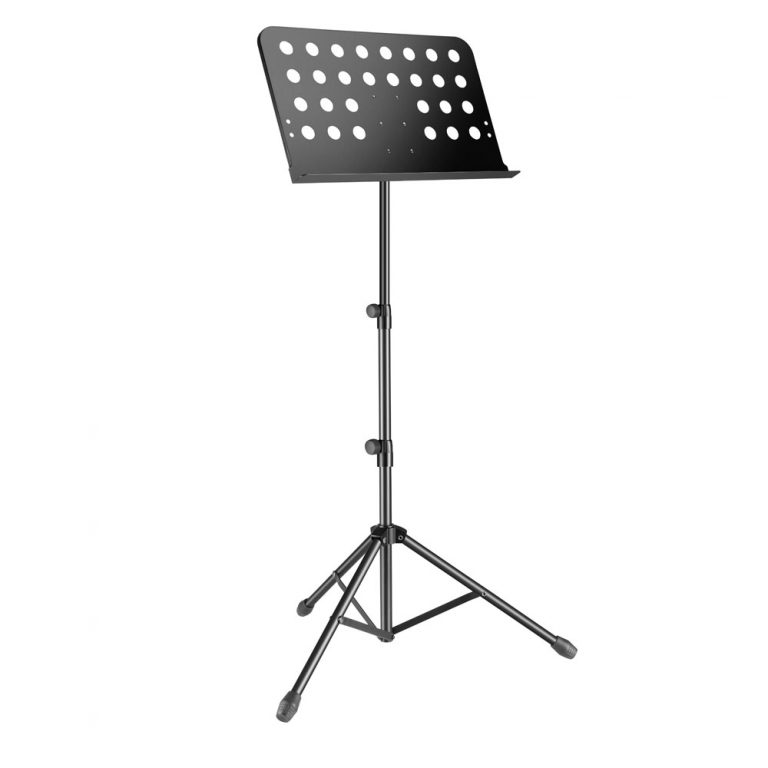 Adam Hall Stands SMS 11 PRO - Leggio estensibile per spartiti musicali, compatto, comprensivo di custodia