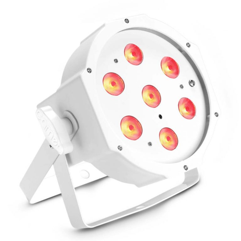 Cameo FLAT PAR TRI 3W IR WH - Proiettore PAR RGB PIATTO a 7 LED tricolore da 3 W in alloggiamento bianco