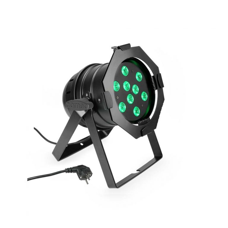 Cameo PAR 56 CAN 3 W BS - Proiettore PAR RGB a 9 LED tricolore da 3 W in alloggiamento nero