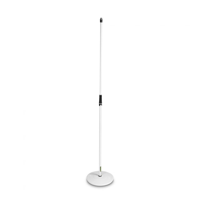 Gravity MS 23 W - Asta microfonica dritta con base tonda bianco