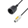 Adam Hall Cables 8101 KF 0150 PCON - Prolunga di 1,5 m con rivestimento in gomma, presa CEE 7/7 su presa PowerCon femmina, 3 x 1,5 mm²