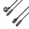 Adam Hall Cables 8101 PSAX 0500 - Power and Audio Cable CEE7/7 & XLR female to C13 & XLR male 3x1.5mm² 5m